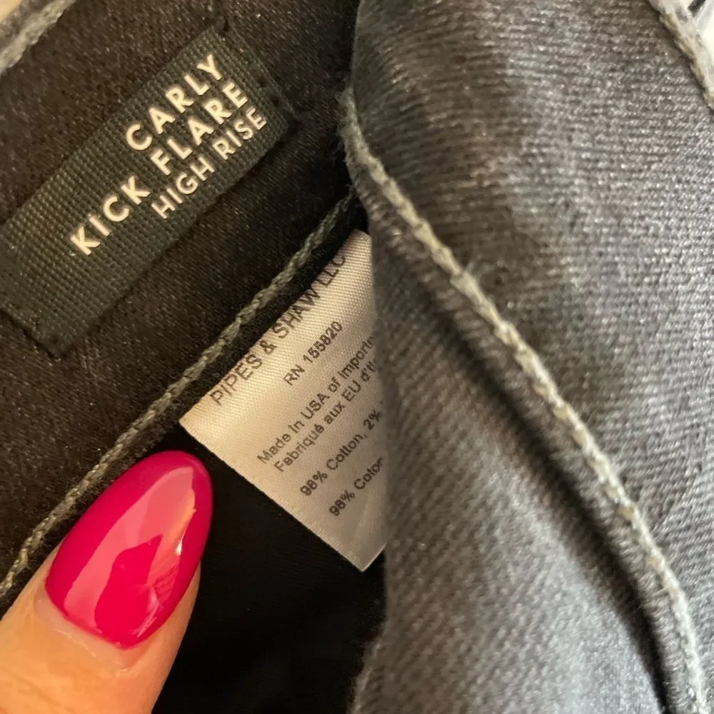 Veronica Beard Carly Kick Flare High Rise Jeans Dark  Gray size 31 - Picture 9 of 13